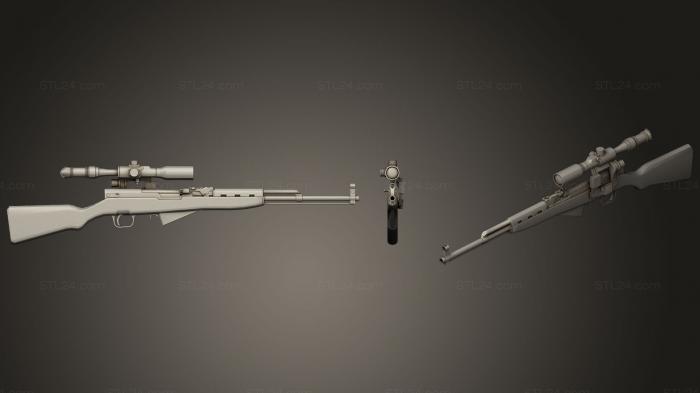 Weapon (SKS with a scope, WPN_0179) 3D models for cnc